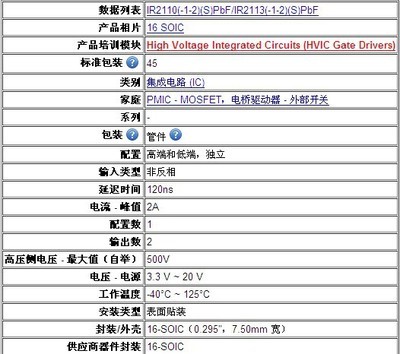 IR2110S 电桥驱动器原装正品选购指南与市场概况